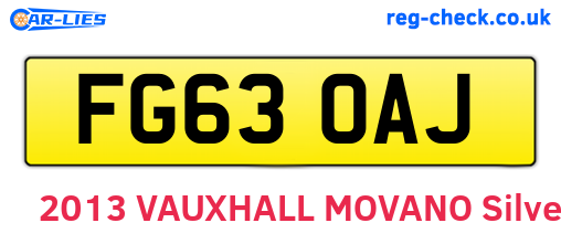 FG63OAJ are the vehicle registration plates.