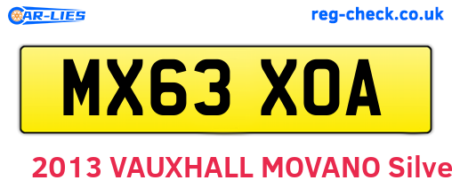 MX63XOA are the vehicle registration plates.