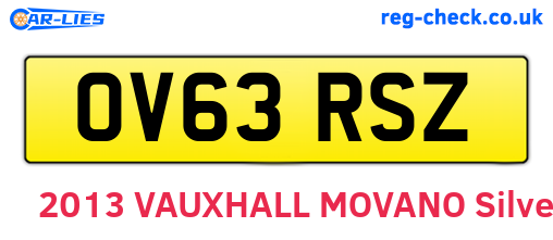 OV63RSZ are the vehicle registration plates.