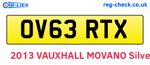 OV63RTX are the vehicle registration plates.
