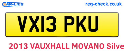 VX13PKU are the vehicle registration plates.