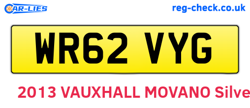 WR62VYG are the vehicle registration plates.