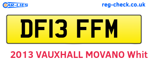 DF13FFM are the vehicle registration plates.