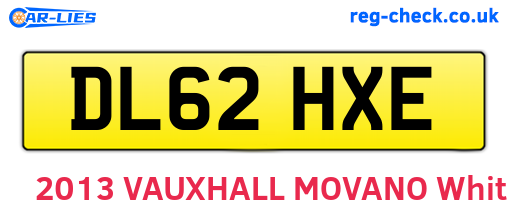 DL62HXE are the vehicle registration plates.