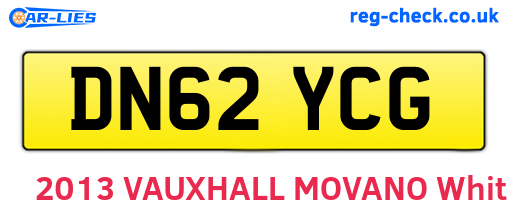 DN62YCG are the vehicle registration plates.