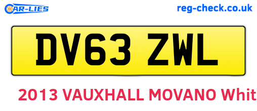 DV63ZWL are the vehicle registration plates.