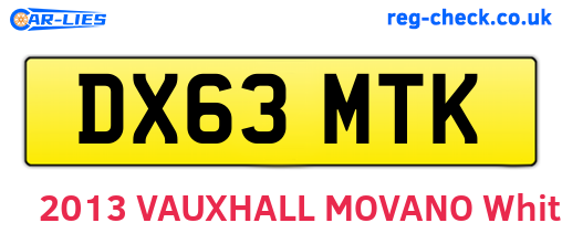 DX63MTK are the vehicle registration plates.
