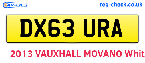 DX63URA are the vehicle registration plates.