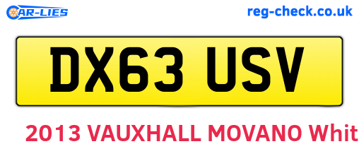 DX63USV are the vehicle registration plates.