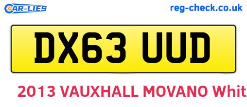 DX63UUD are the vehicle registration plates.