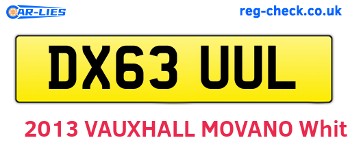 DX63UUL are the vehicle registration plates.