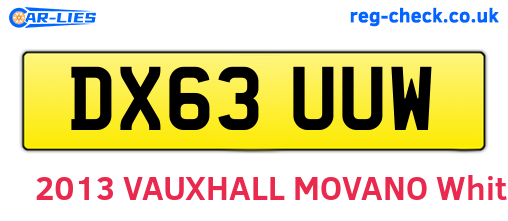 DX63UUW are the vehicle registration plates.