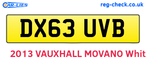 DX63UVB are the vehicle registration plates.