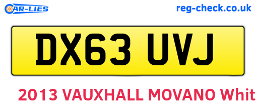 DX63UVJ are the vehicle registration plates.