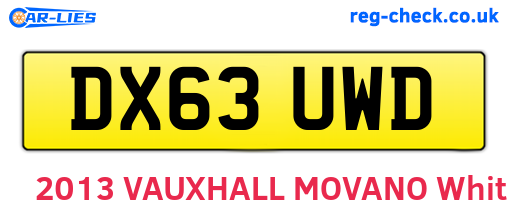 DX63UWD are the vehicle registration plates.