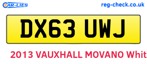 DX63UWJ are the vehicle registration plates.