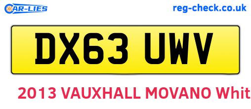 DX63UWV are the vehicle registration plates.