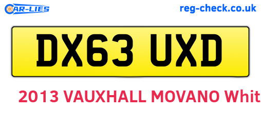 DX63UXD are the vehicle registration plates.