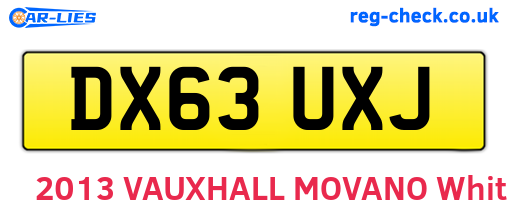 DX63UXJ are the vehicle registration plates.