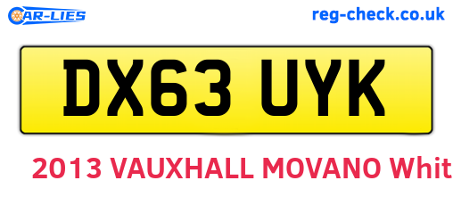 DX63UYK are the vehicle registration plates.