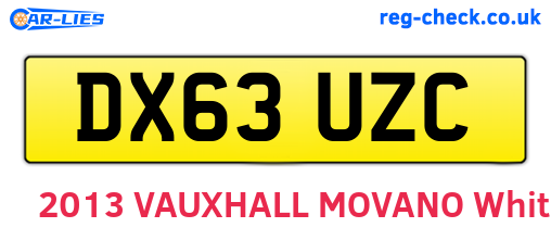 DX63UZC are the vehicle registration plates.