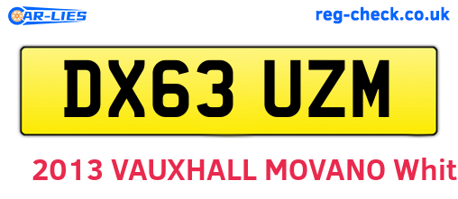 DX63UZM are the vehicle registration plates.