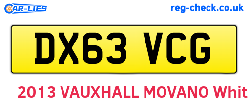 DX63VCG are the vehicle registration plates.