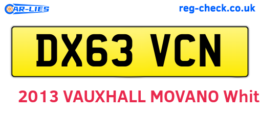 DX63VCN are the vehicle registration plates.