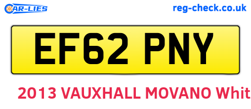 EF62PNY are the vehicle registration plates.