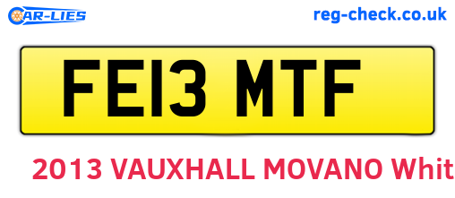 FE13MTF are the vehicle registration plates.