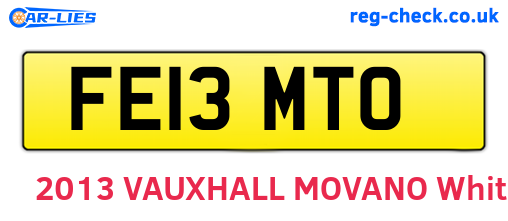 FE13MTO are the vehicle registration plates.