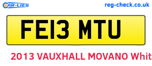 FE13MTU are the vehicle registration plates.