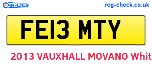 FE13MTY are the vehicle registration plates.