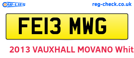 FE13MWG are the vehicle registration plates.