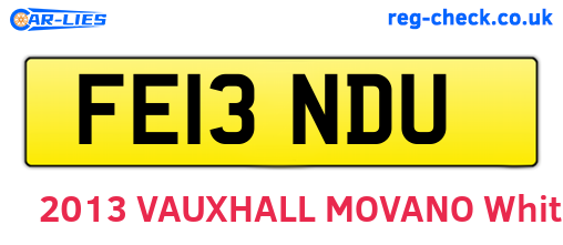 FE13NDU are the vehicle registration plates.