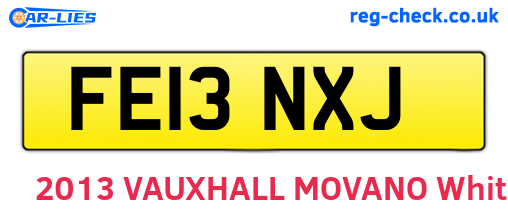 FE13NXJ are the vehicle registration plates.