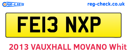 FE13NXP are the vehicle registration plates.