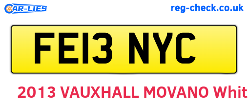 FE13NYC are the vehicle registration plates.