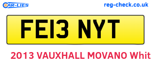 FE13NYT are the vehicle registration plates.