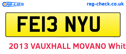 FE13NYU are the vehicle registration plates.