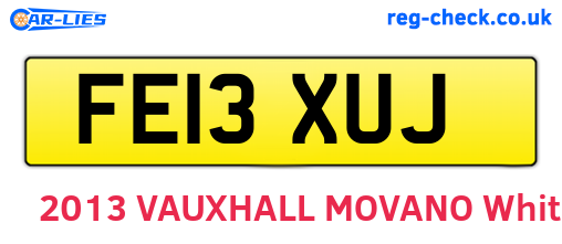 FE13XUJ are the vehicle registration plates.