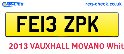 FE13ZPK are the vehicle registration plates.