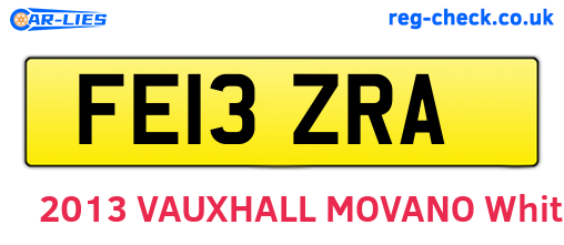 FE13ZRA are the vehicle registration plates.