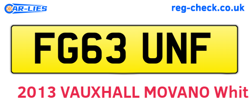 FG63UNF are the vehicle registration plates.