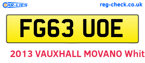 FG63UOE are the vehicle registration plates.