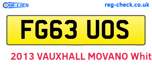 FG63UOS are the vehicle registration plates.