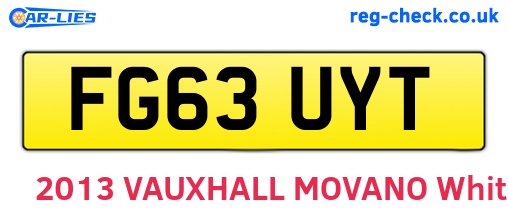 FG63UYT are the vehicle registration plates.