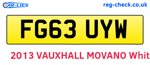 FG63UYW are the vehicle registration plates.