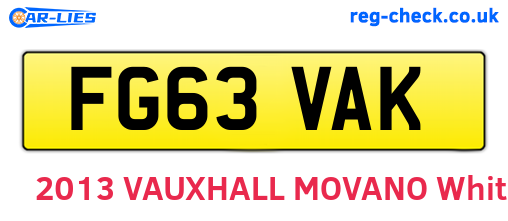 FG63VAK are the vehicle registration plates.