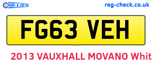 FG63VEH are the vehicle registration plates.